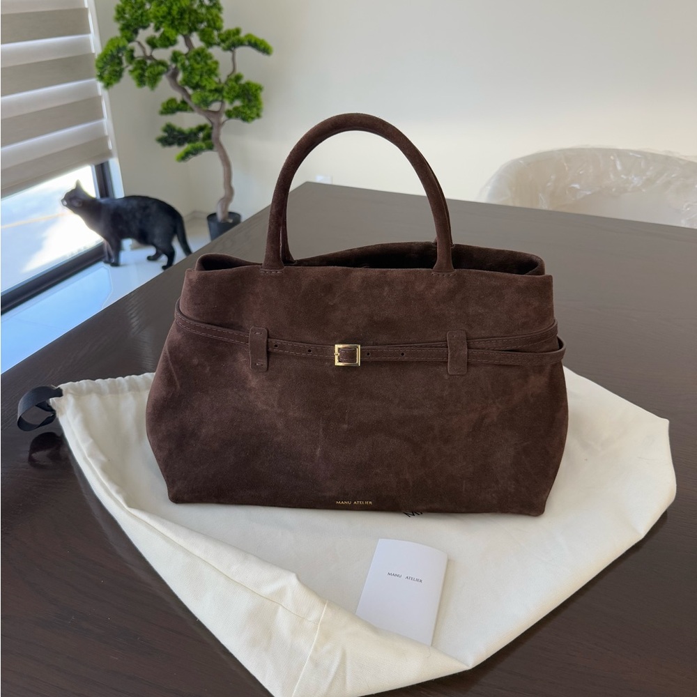 Manu Atelier Brown Suede Le Cambon Bag